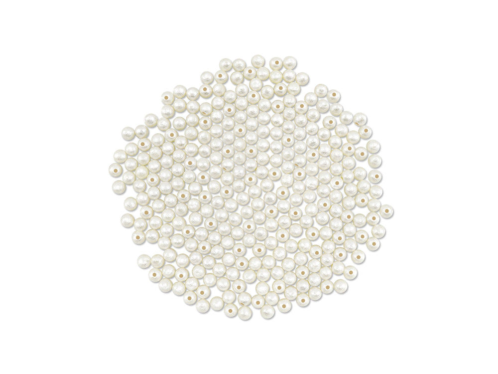Pearl Beads: Acrylic Textured Effects Ivory 35g A) 6mm
