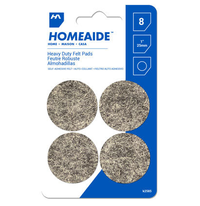 FELT PROTECTORS - 8 1" ROUND 25MM