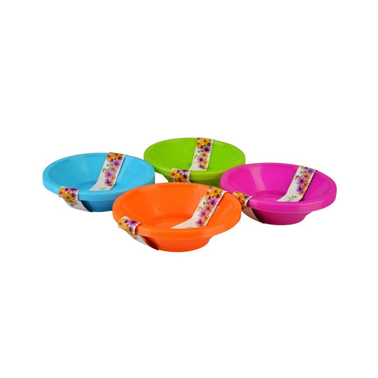 Luciano 4pk 6.7" Plastic Dessert Bowls, 4 Colors, Sleeve Card