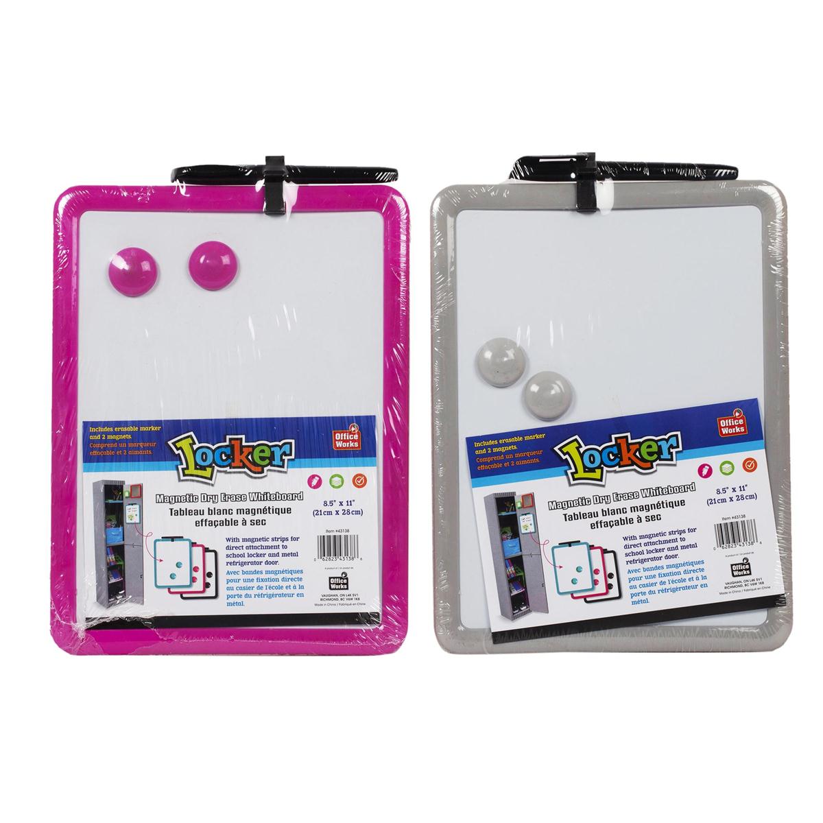 O.WKs. Magnetic White Board with Marker, 8.5"x11", 2/C, 6/dsp