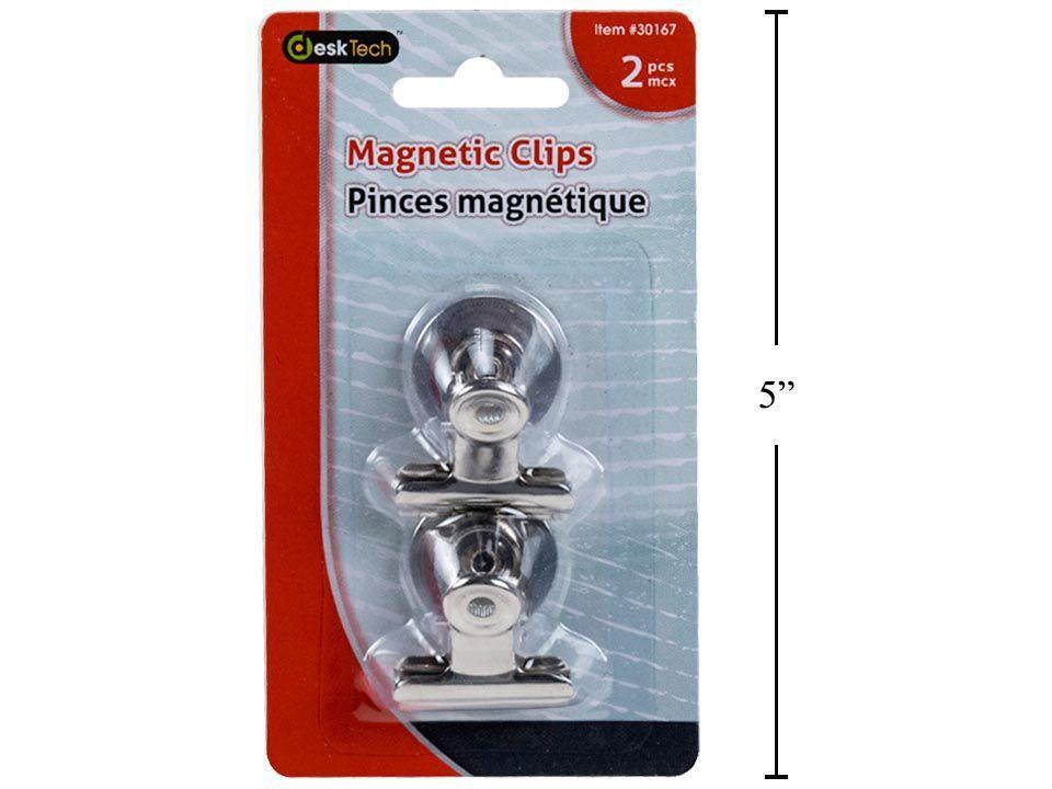Desk Tech. 2-Pc 1" Magnetic Bulldog Clip, b/c