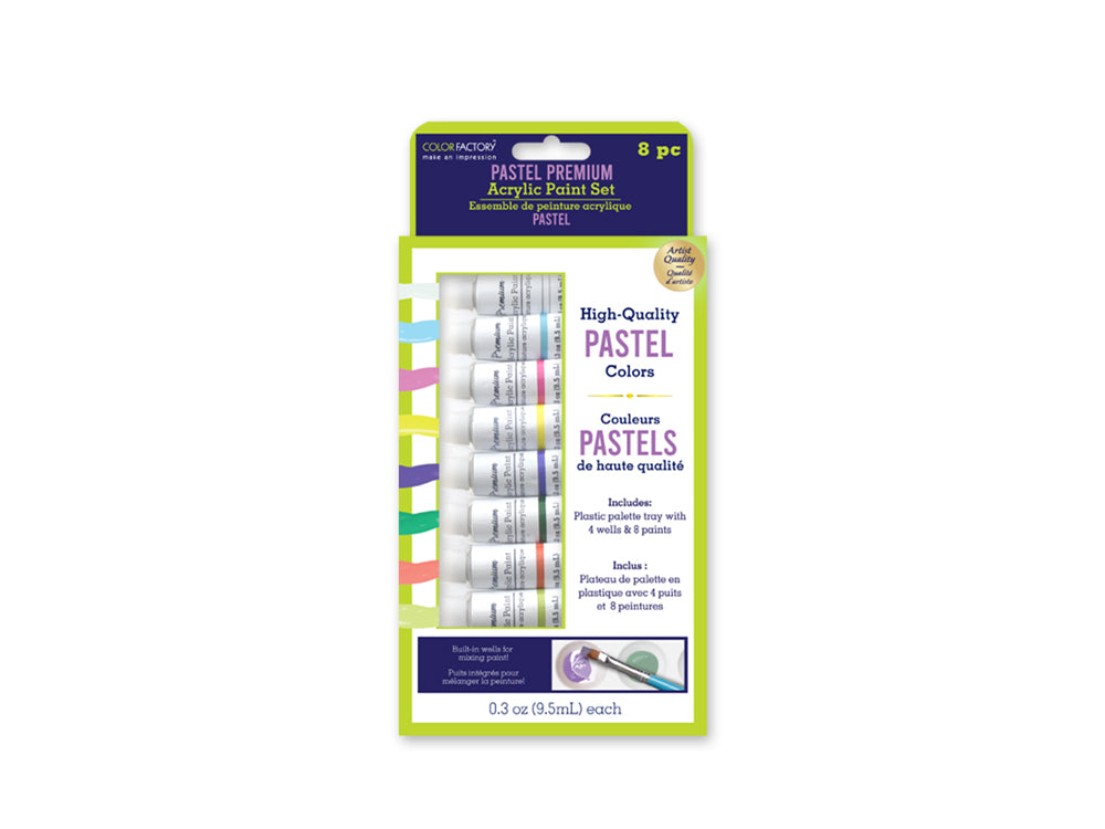 Color Factory: 76ml Premium Acrylic Paint Set 8x9.5ml Tubes B) Pastels