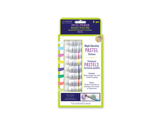 Color Factory: 76ml Premium Acrylic Paint Set 8x9.5ml Tubes B) Pastels