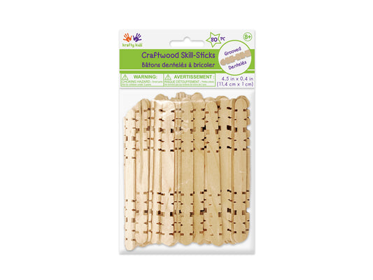 Craftwood: 4.5"x3/8" Natural Skill Sticks 80/pk