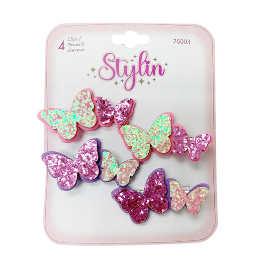 Stylin G, 4-pc Butterfly Clips , hc