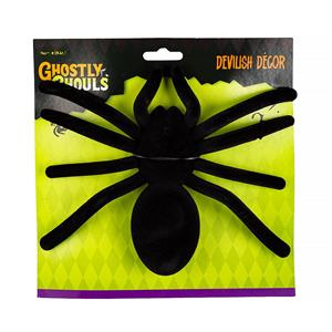 G.Ghouls Hween7.5"x6.3" Large Flocked Spider, t.o.c.