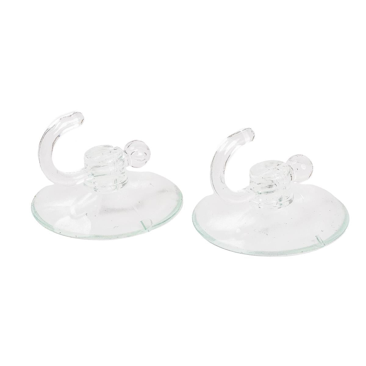 H.E.  2-pc Suction Plastic Hooks,  60mm, b/c