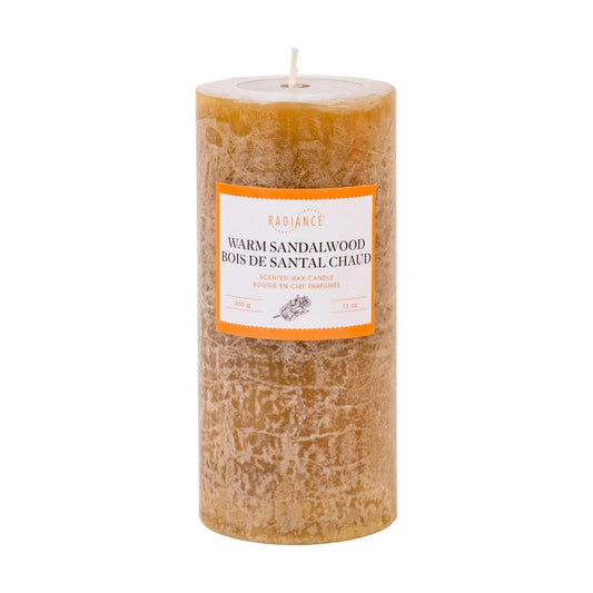 Frosted Scented Pillar Candle, 2.7"x 5.8", Warm Sandalwood