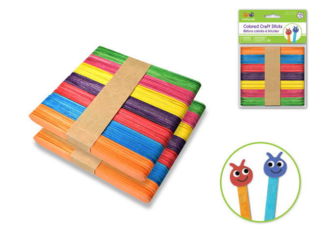 Craftwood: 4.5"x3/8" Colored Craft Sticks 100/pk
