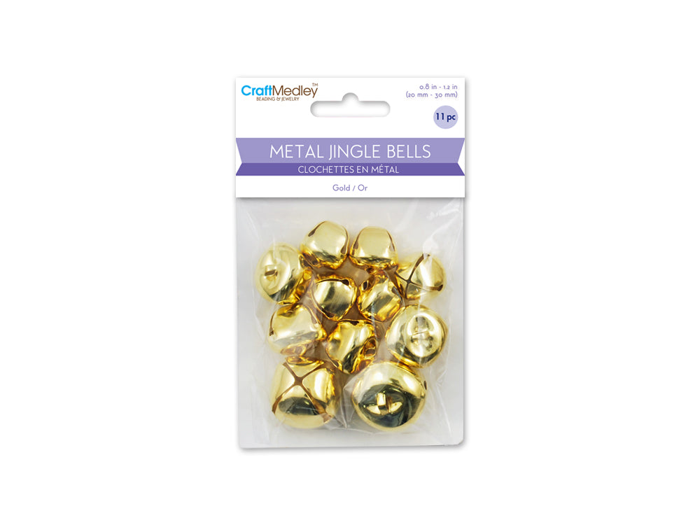 Craft Medley: 20mm-30mm Jingle Bells Metal A) Gold