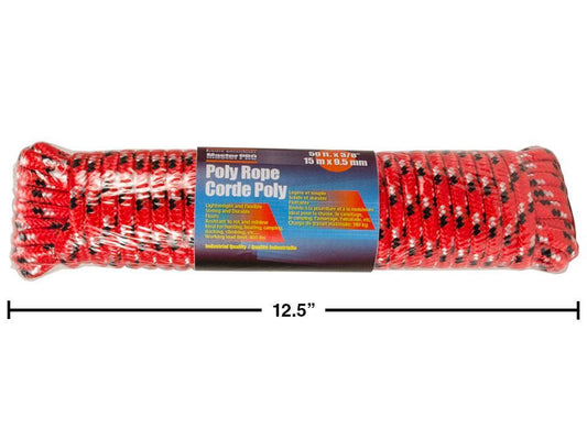 H.E. Master Pro, Poly Rope, 50ft. x 3/8", red, col label