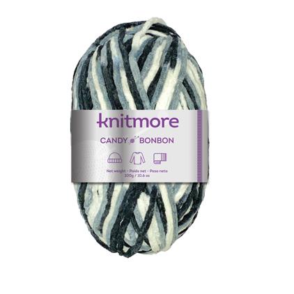 CANDY KNITTING YARN-WHITE/CHAR