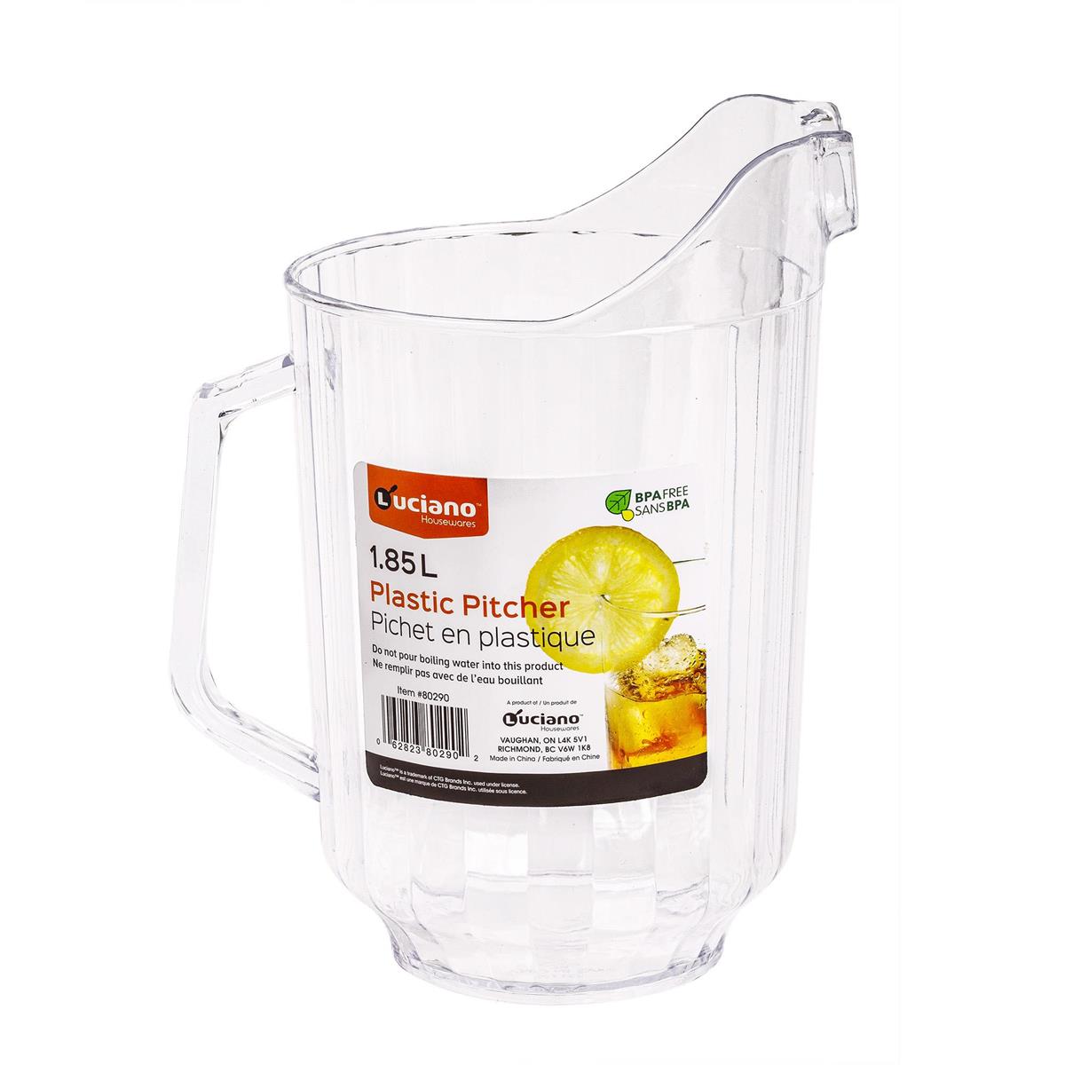 Luciano 1.85L Clr. Plastic Pitcher,  label  (GV97782)