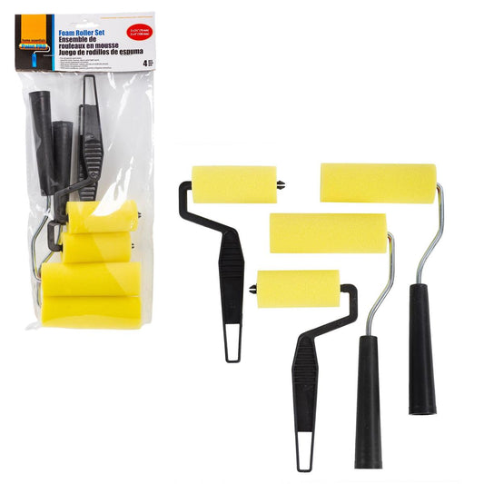 H.E. Paint Pro, 4-PC Foam Rollers Header card with poly bag