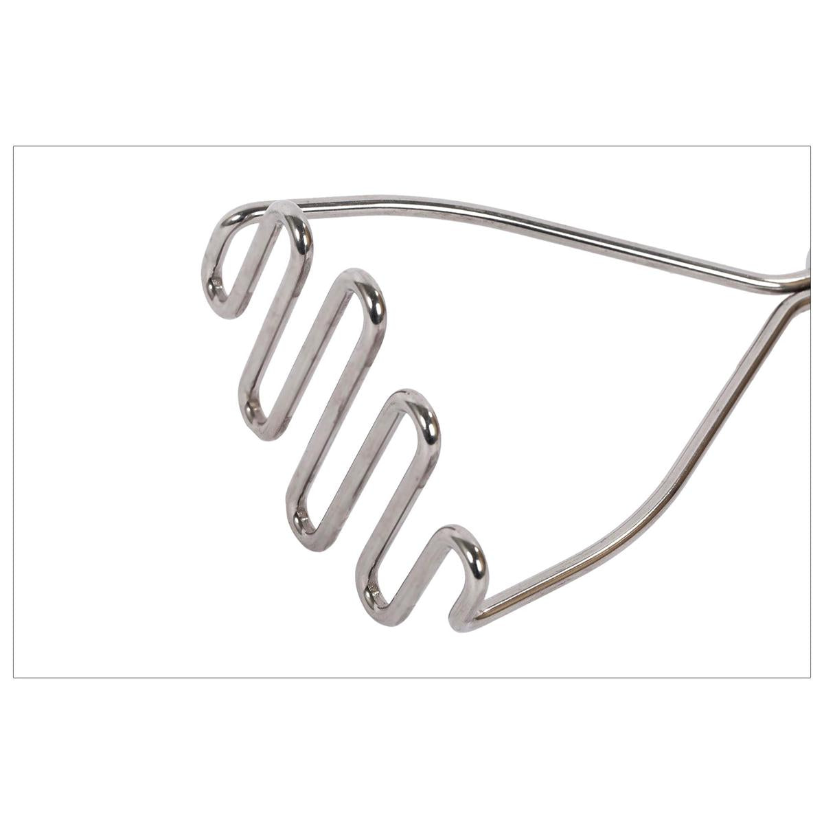 L.Gourmet S.S. Potato Masher, 2 colours,  tie on card (CP)