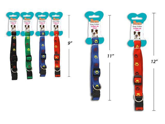 PAWS.Adjustable Dog Collar,4/c,5/8" x11.5, 3/4"x15.5",1"x18"(A312684)