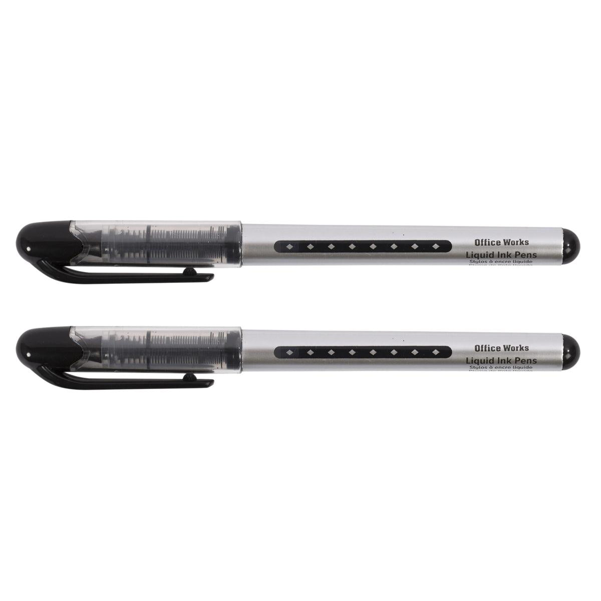 Liquid Ink Pens - 2/PK, Black Ink