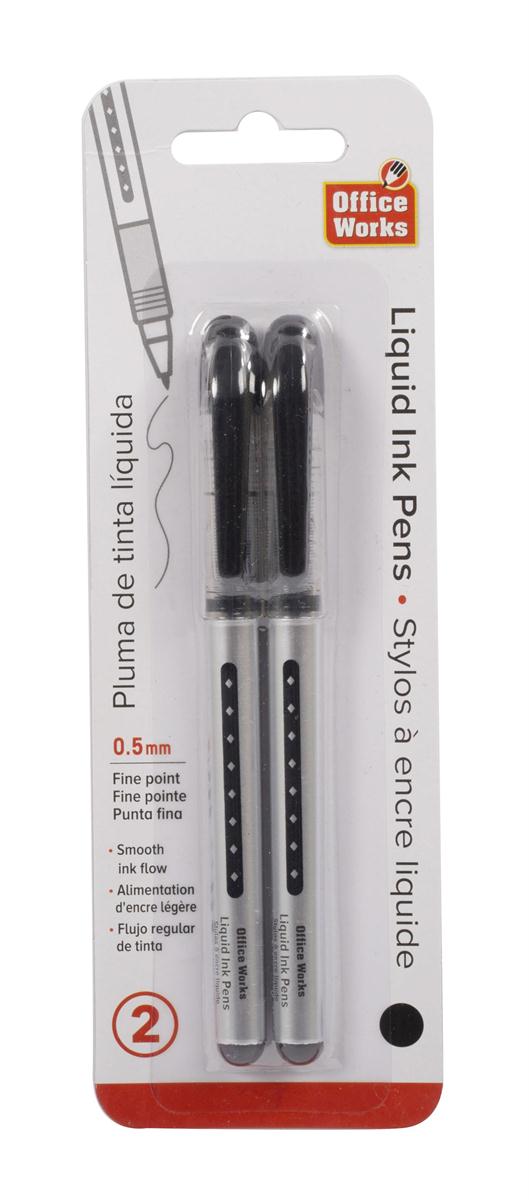 Liquid Ink Pens - 2/PK, Black Ink