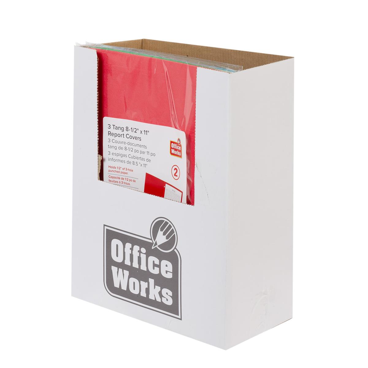 O.WKs. 3-Tang Paper Report Cover    2-pk, 3 col.,  Letter Size,  bag (replaced by #30085)