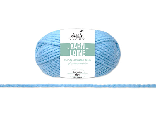 Needlecrafters: 100g Chunky Stranded Twist Poly Yarn B) Baby Blue