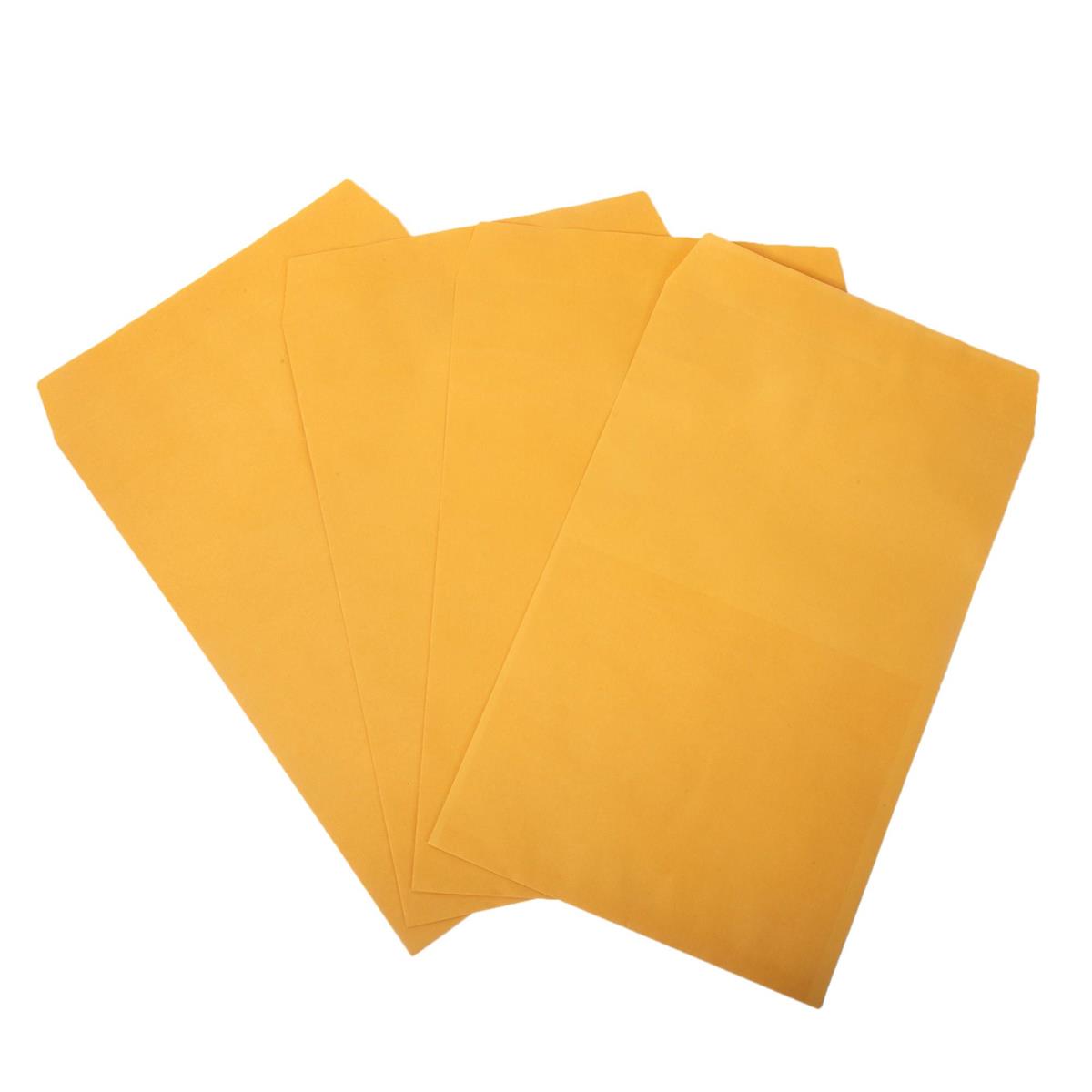 O.WKs.  4-pc Kraft Envelopes, Peel & Seal, 10 x 15", lbl