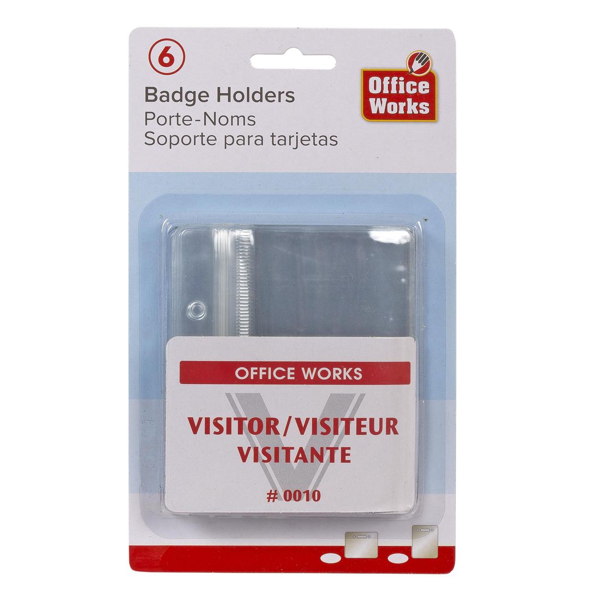 O.WKs. 6-pc Hor. Badge Holder,   b/c