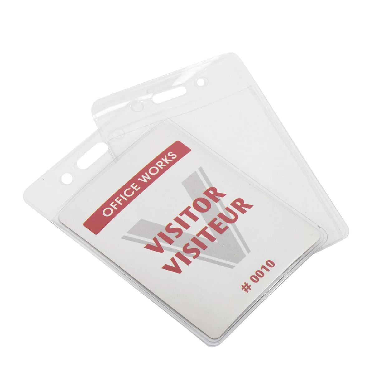 O.WKs. 6-pc Vert. Badge Holders,  b/c