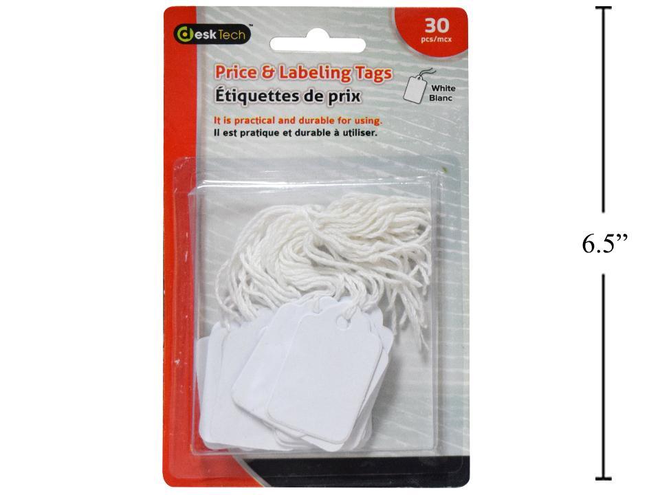 Desk Tech 30 ps White hang tags Blister pack