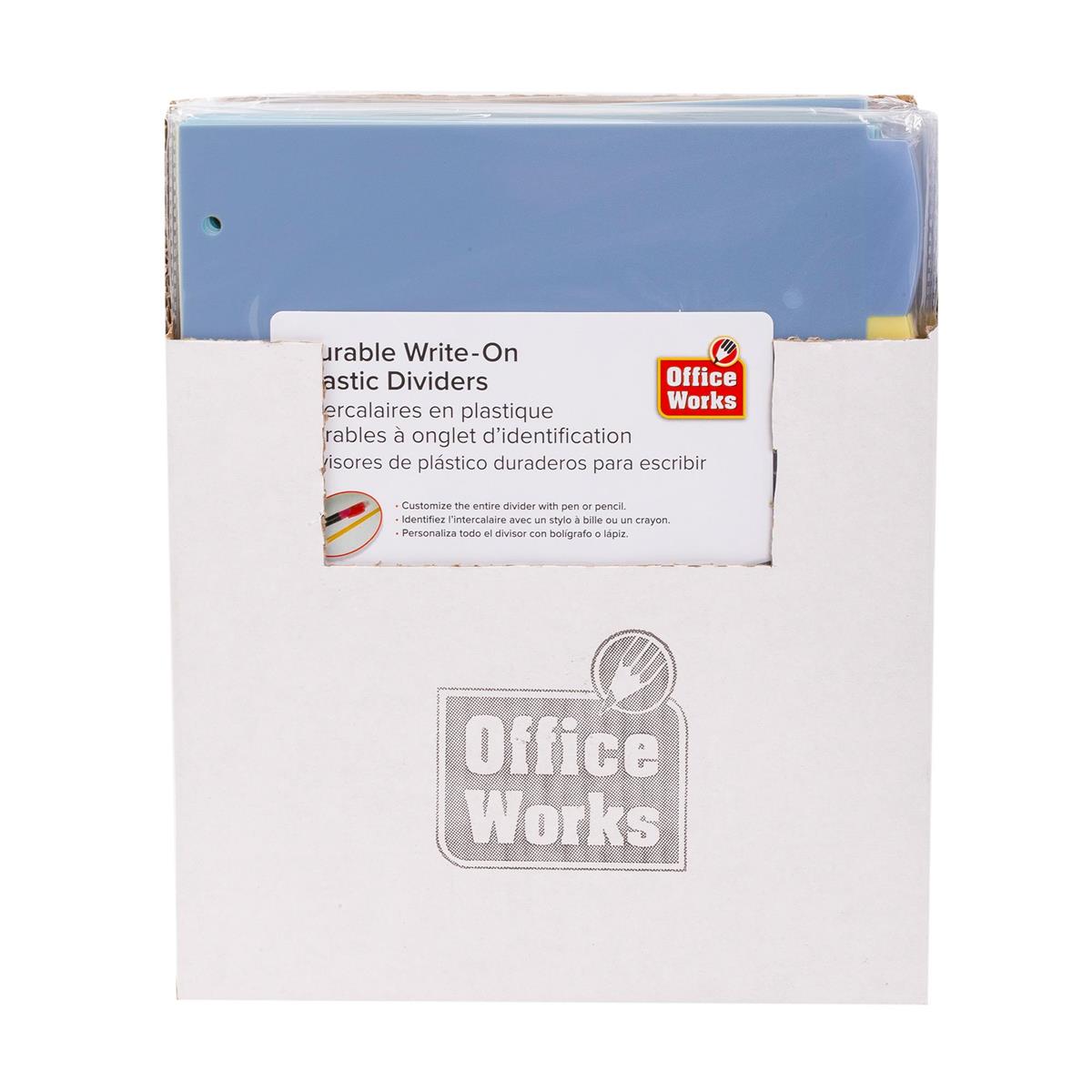 O.WKs.  5-pc Write-on PVC Dividers,  9.25 x 11" bag 24/dsp