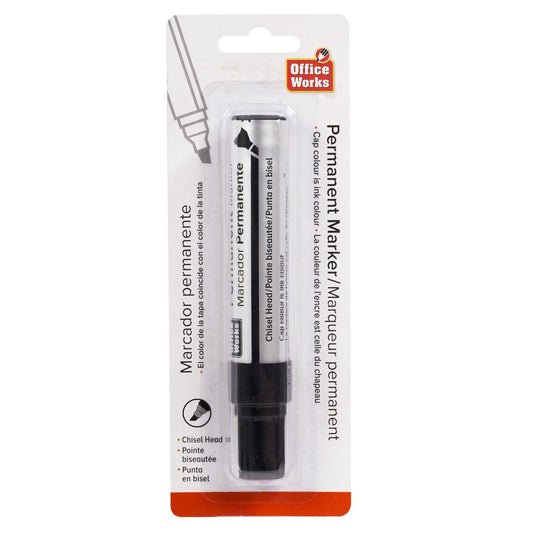 O.WKs. Jumbo Permanent Marker, Black, Chisel Head,  b/c