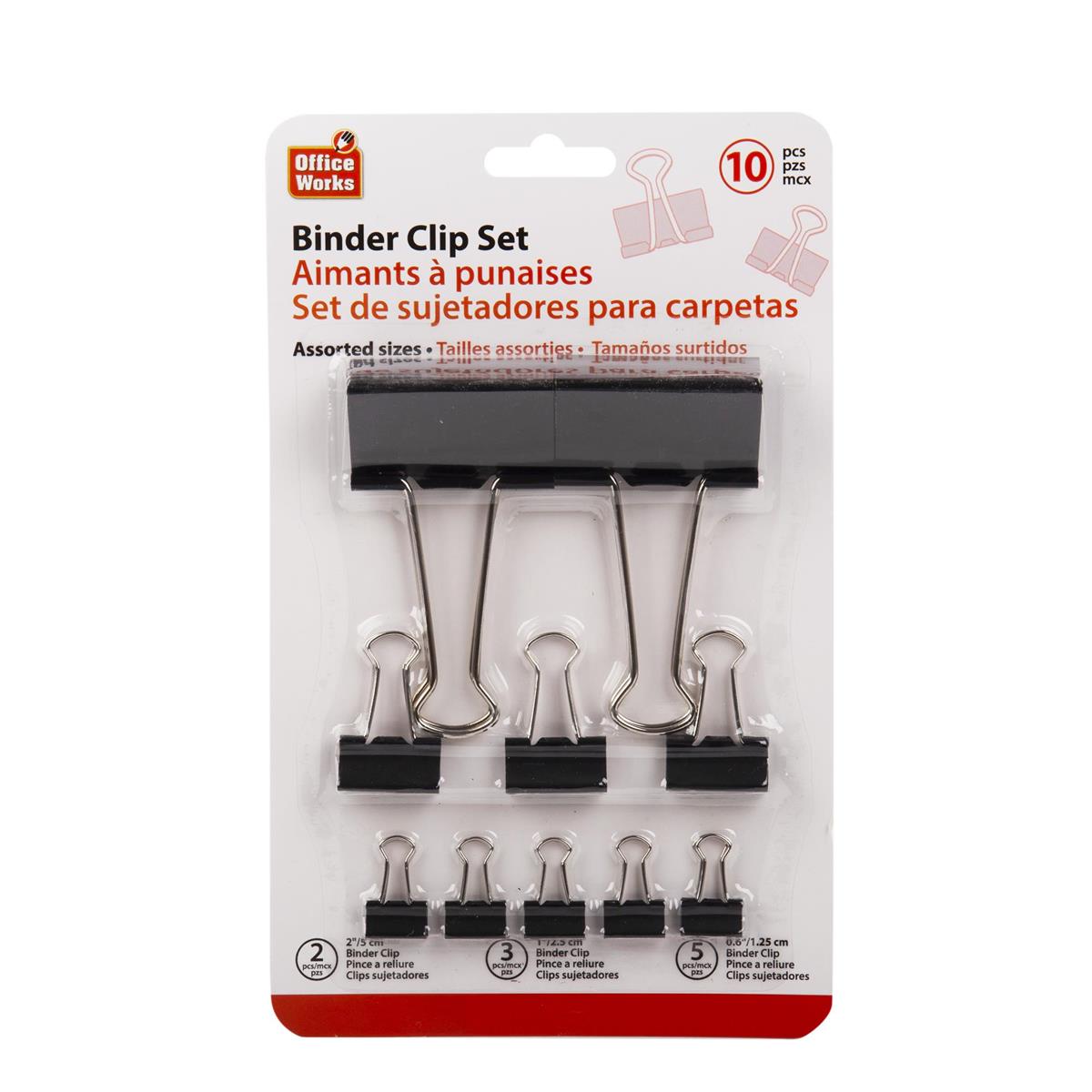 Binder clip set: Qty- 10pc