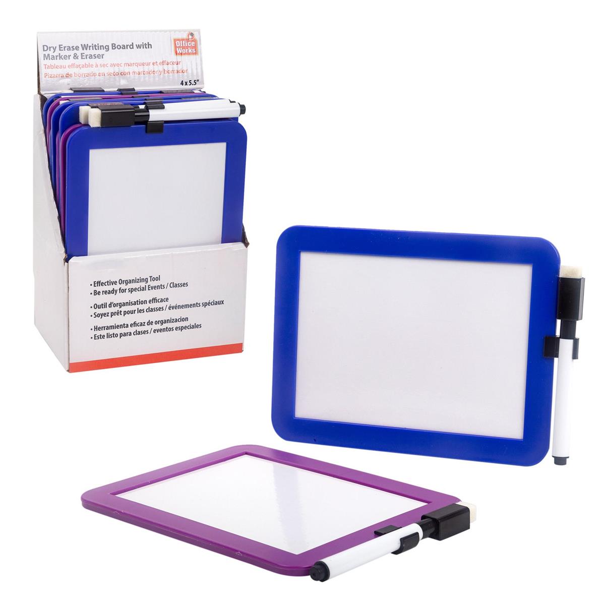 O.WKs. 4x5.5" White Board w/Mker, 2 col. 24/PDQ