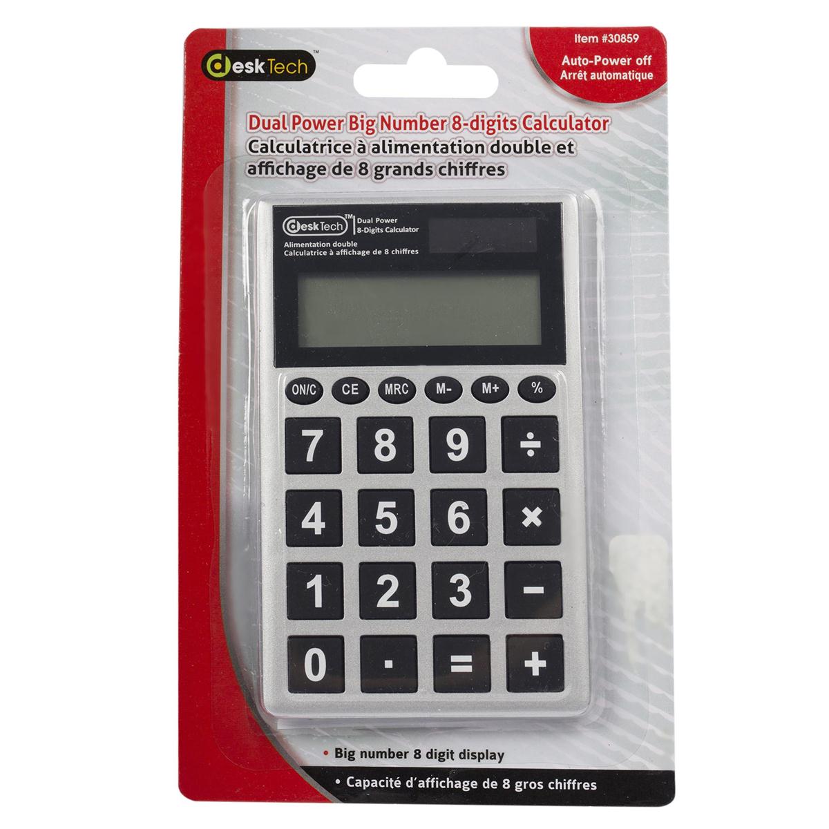 Dual Power Big Number 8-Digits Calculator: Qty-1