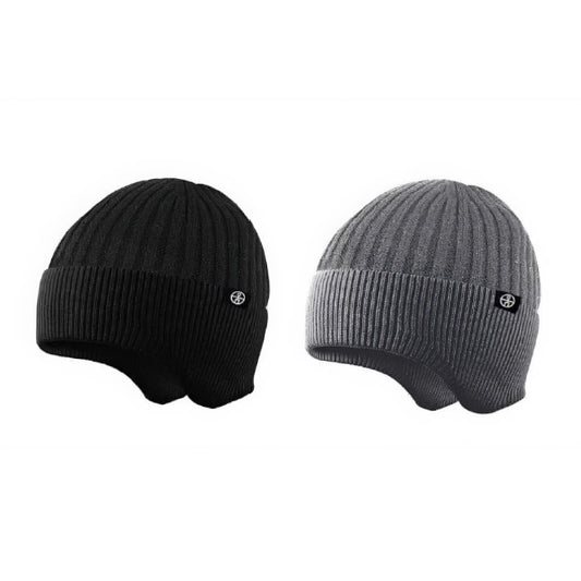 Nordic T. Ribbed Beanie w Ear Cover Mens, 2 asst, brushed lining, ht