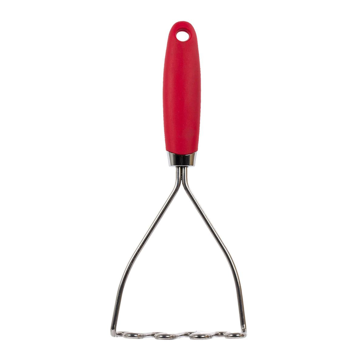 L.Gourmet S.S. Potato Masher, 2 colours,  tie on card (CP)