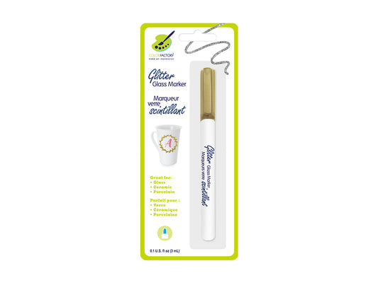 Color Factory: Glitter Glass Marker Ceramic/Porcelain Permanent 3ml G) Metallic Gold