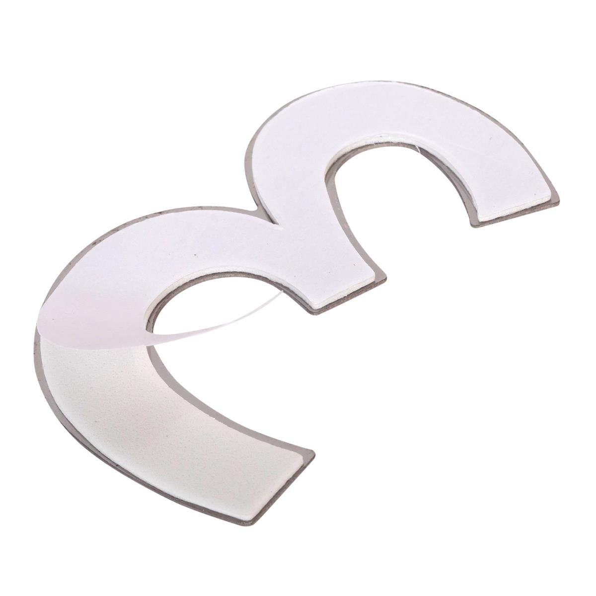 H.E. 3"#3 Adhesive Number Sign, SS B/C