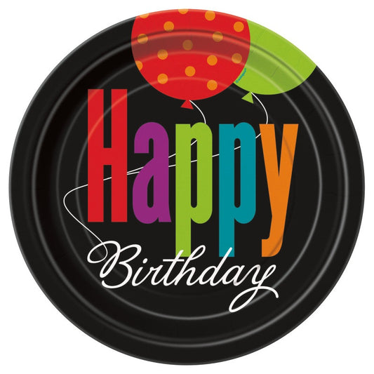 Birthday Cheer Round 7" Dessert Plates  8ct