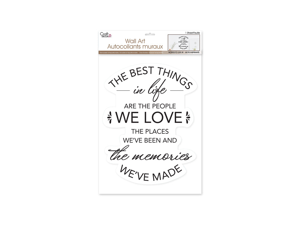 Craft Decor: 11.8"x15.75" 'Words To Live By..' Wall Art I) The Best Things in Life..