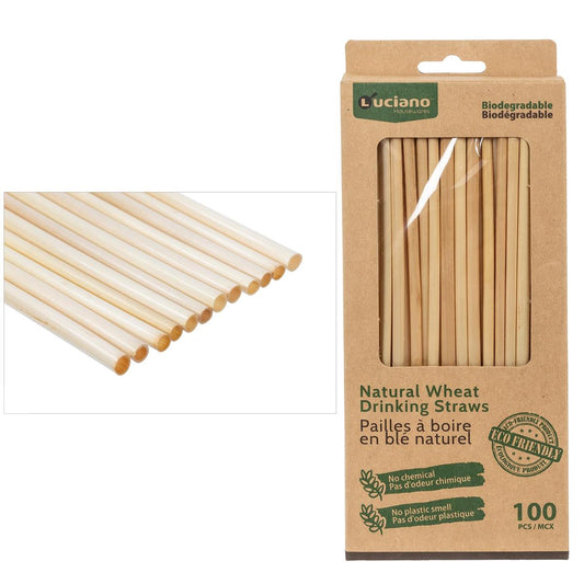 Luciano 100-pc Wheat Straws, 20cm L 4mm dia., window box