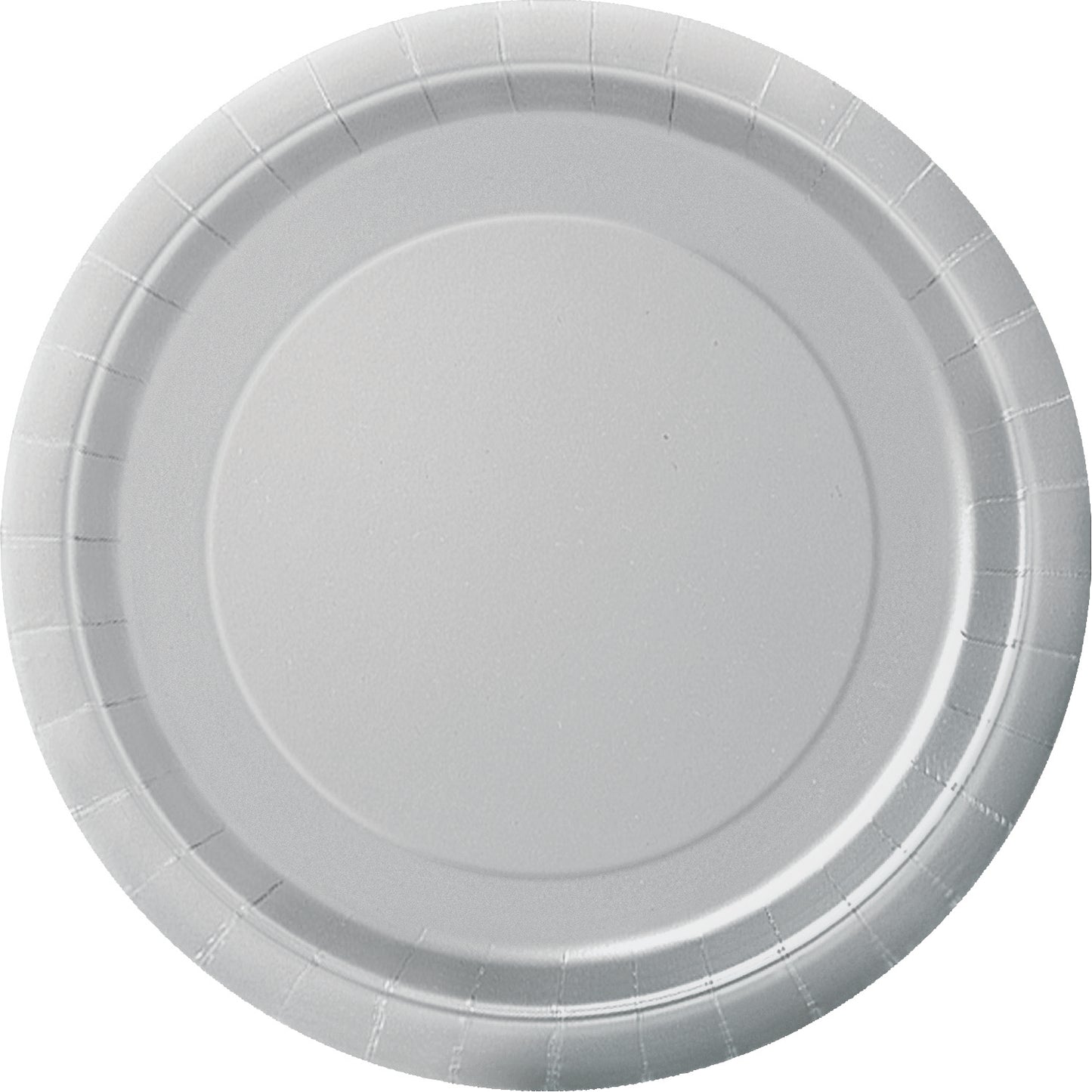 Silver Solid Round 7 Dessert Plates  8ct"