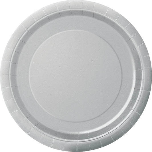 Silver Solid Round 7 Dessert Plates  8ct"