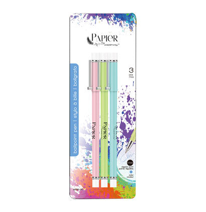 BALL POINT PEN-3PK-BLUE INK BALL POINT PEN-3PK-BLU
