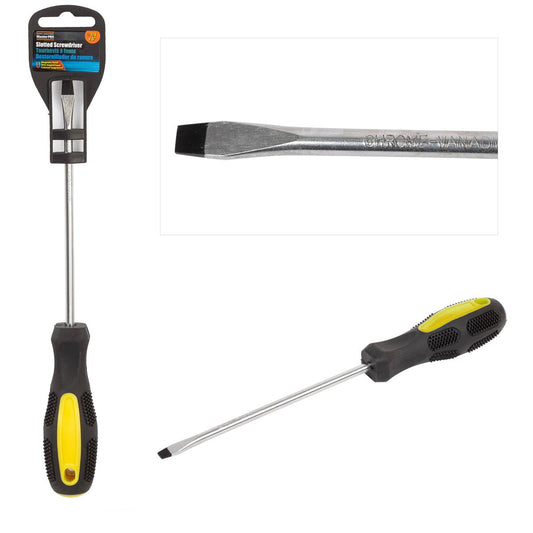 H.E. Master Pro Screwdriver Slotted 1/4 x 6", Plastic hanger