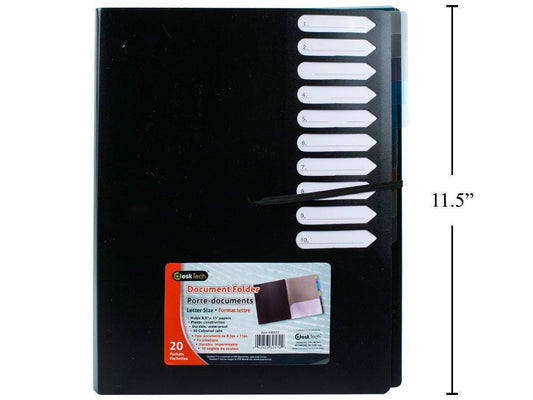 Desk Tech Plastic Document Folder  with Tab, 11.5"x9.5", label