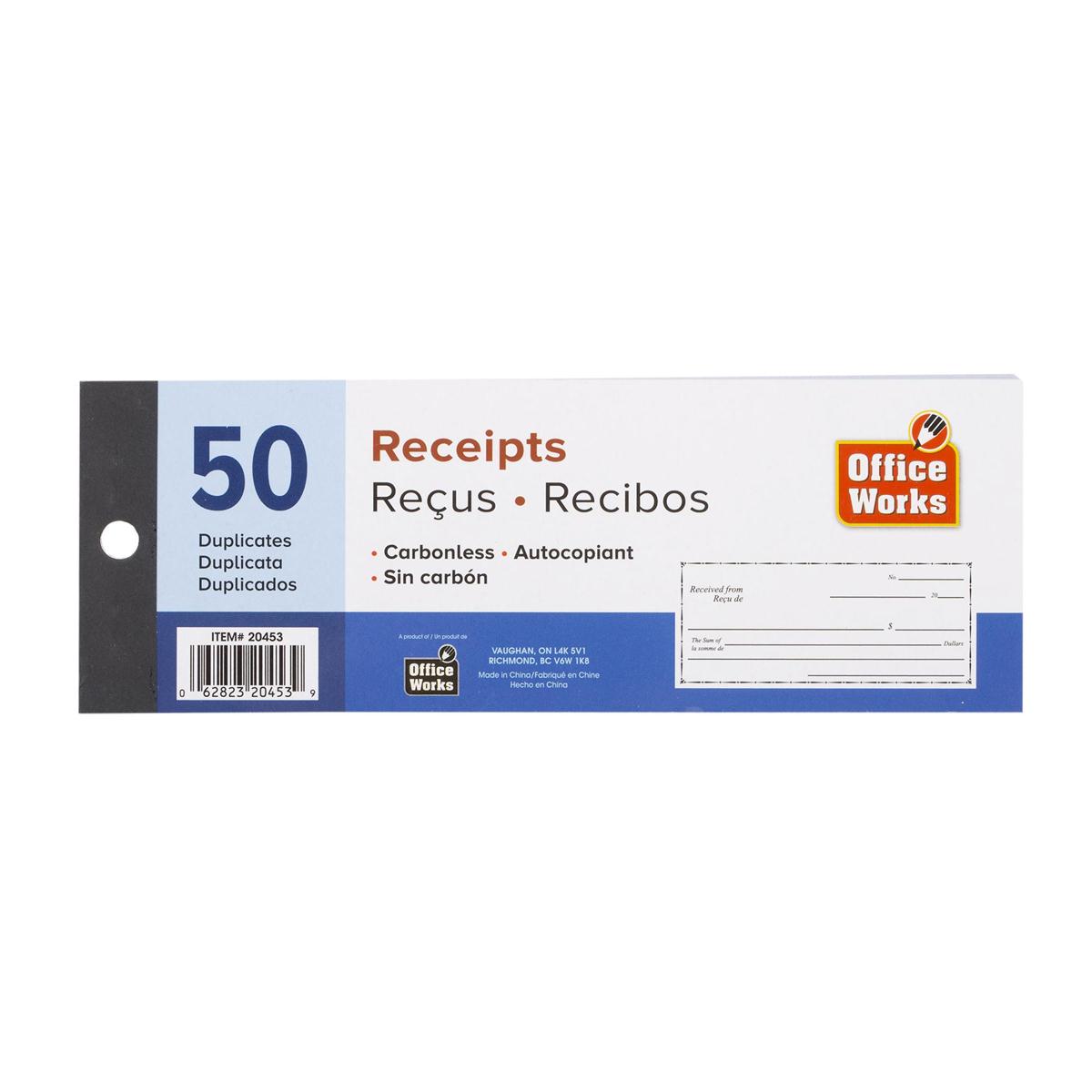 O.WKs. 50 Sheet Duplicates Receipt (DR96578)