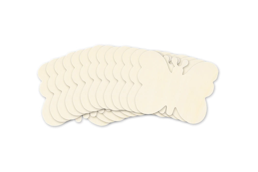 Wood Craft: 8cm Wood Shapes x12 L) Butterfly