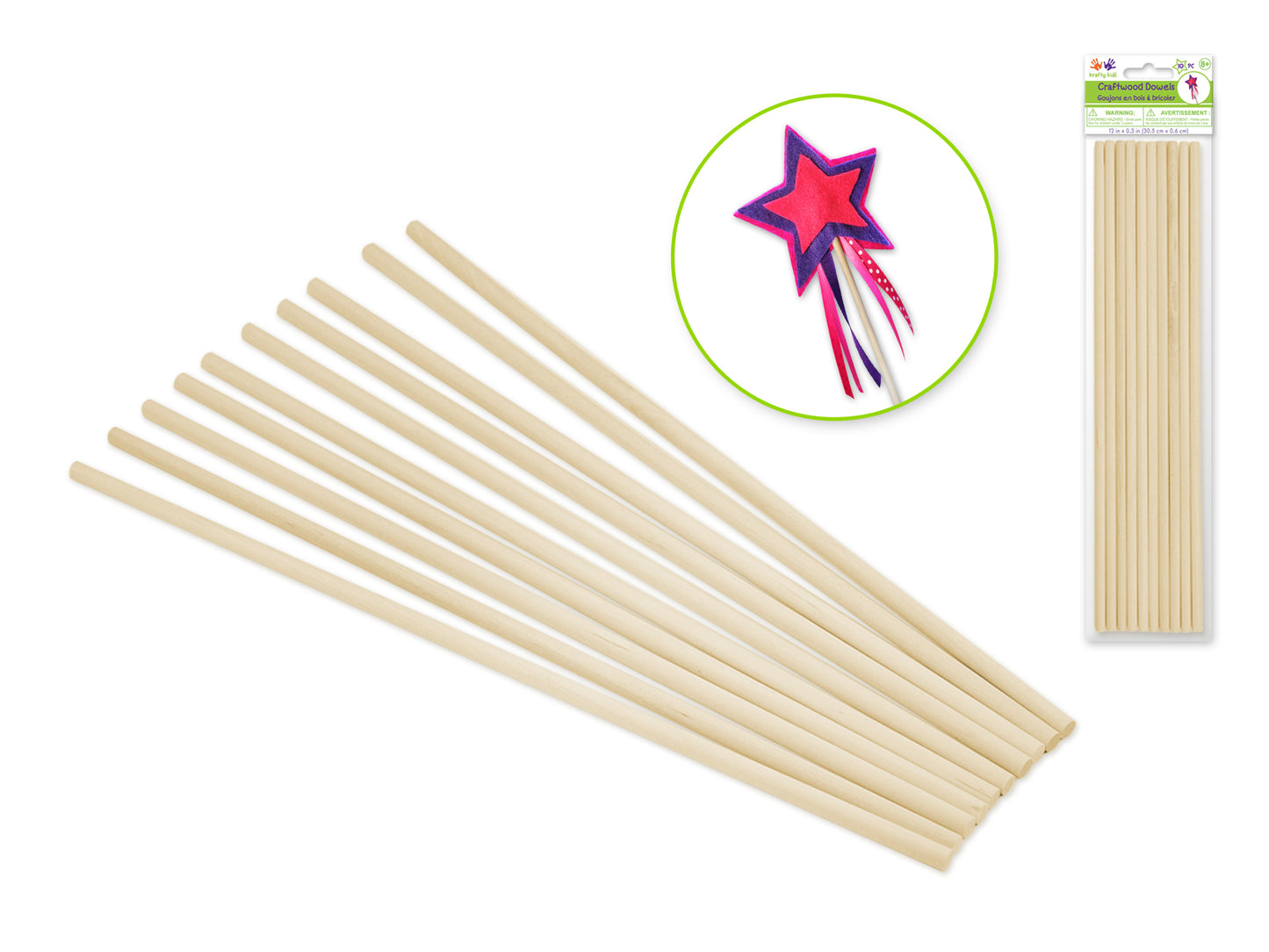 Craftwood: 1/4"x12" Natural Bamboo Dowel 10/pk