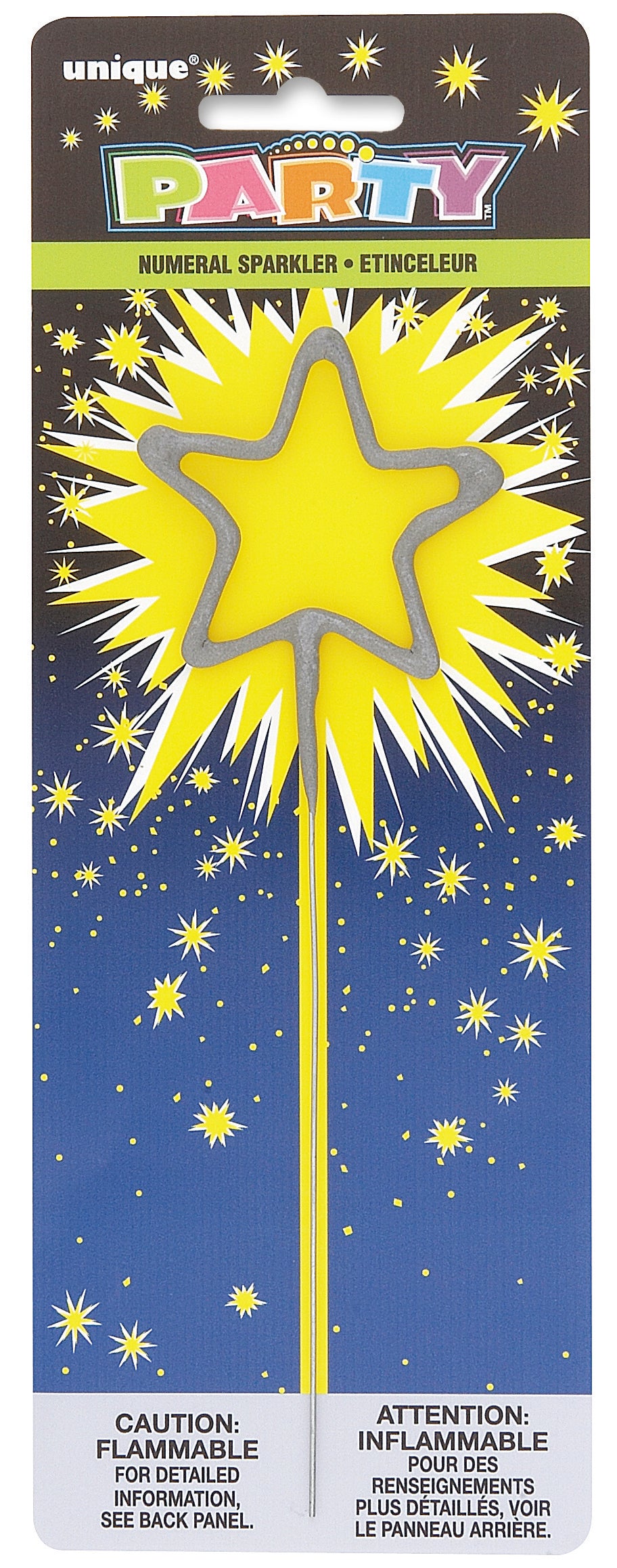 7" Silver Star Sparkler for Birthday & Celebration