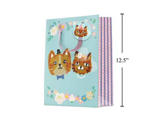 Paper T. Gift Bag, Large, Cat Bride /Groom,